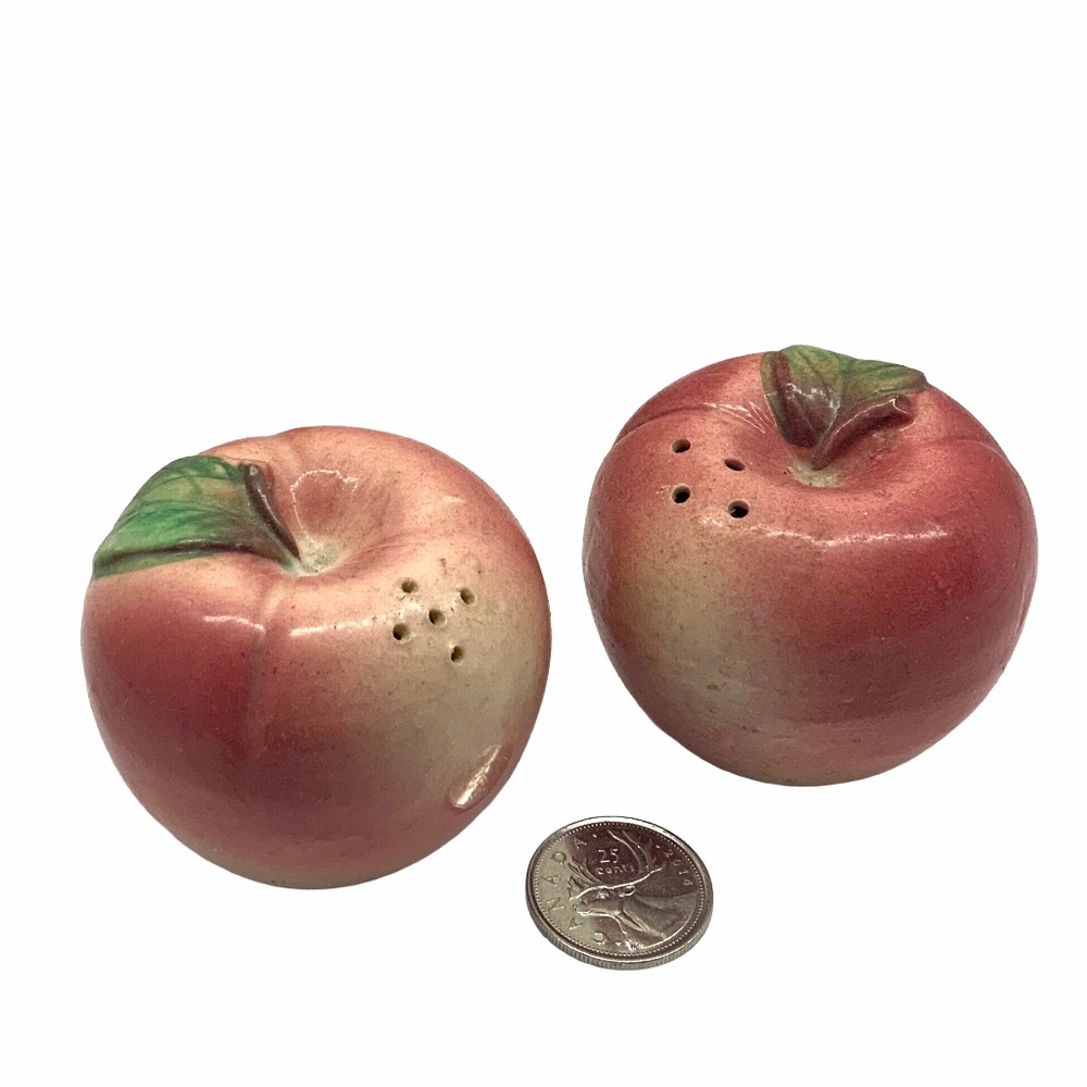 Occupied Japan salt & pepper shakers. Apple shapes.